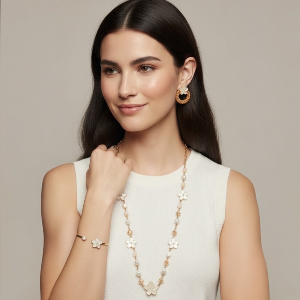 NIB Avon Blossom Breeze Jewelry Set – Necklace, Earrings & Bracelet - Picture 3 of 14